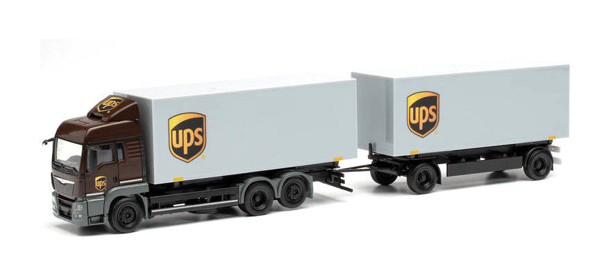 Herpa 313667 HO UPS MAN TGS LX Swap Body Trailer Truck
