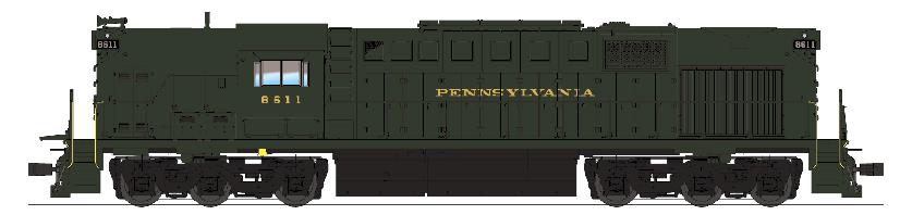 Broadway Limited 2986 HO PRR Alco RSD15 High Nose #8611w/Paragon2