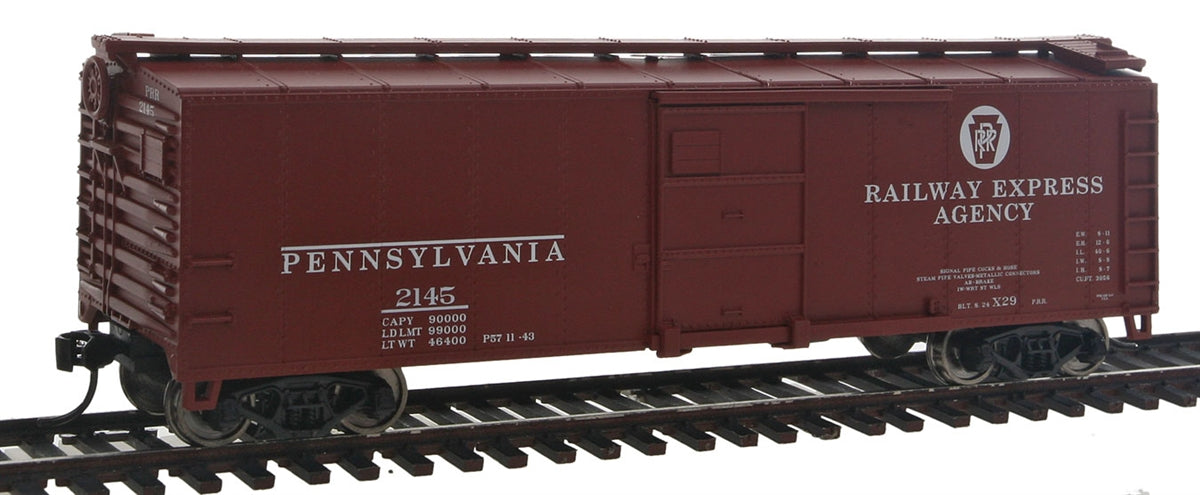 Walthers 910-2405 HO PRR 40' Steel Boxcar w/Dreadnaught End #2145