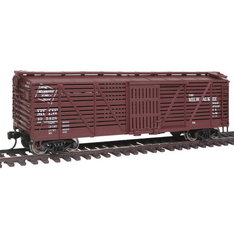 Walthers 910-4512 HO MILW 40' Stock Car w/Dreadnaught Ends Ready to Run #105428