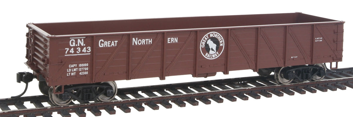 Walthers 910-5668 HO Great Northern 40' 50-Ton Drop-Bottom Gondola RTR #74343