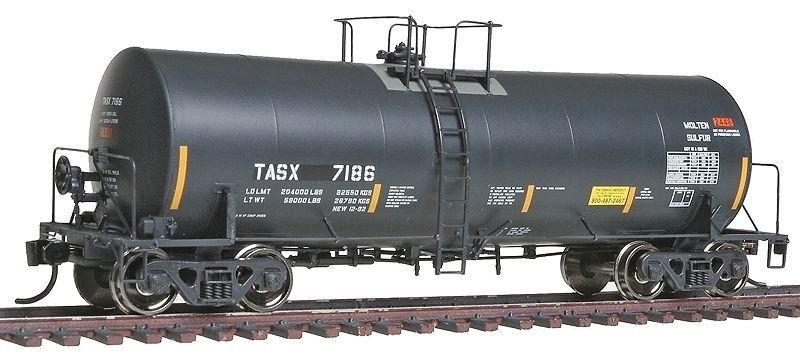 Walthers 920-100019 HO TransRail Inc. TASX 40' 14000G Sulfur Tank Car #7186