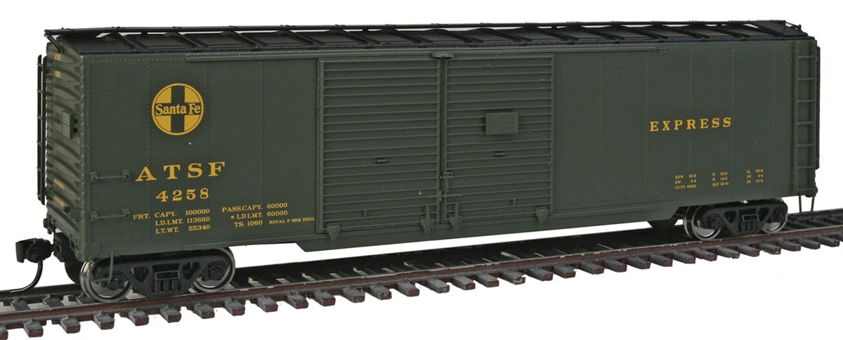 Walthers 920-101661 HO ATSF 50' AAR Double-Door Express Boxcar #4258