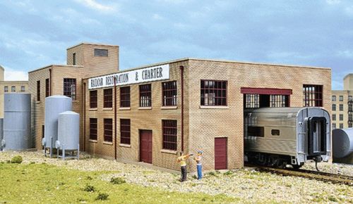 Walthers 933-4024 HO Railcar Restoration & Charter Shop Building Kit