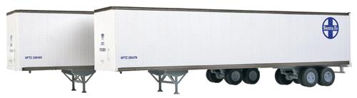 Walthers 949-2254 HO Santa Fe 48' Stoughton Trailer 2-Pack - Assembled