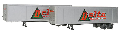 Walthers 949-2302 HO Delta Motor Line Inc. 40' Trailer Assembled (Pack of 2)