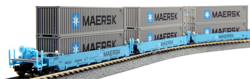 Kato 106-6191 N Maersk Gunderson Maxi-I 5-Unit Double-Stack Well Car #100010