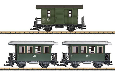 LGB 39079 G German State Railroad DR Franzburger Kreisbahn 3-Car Passenger Set