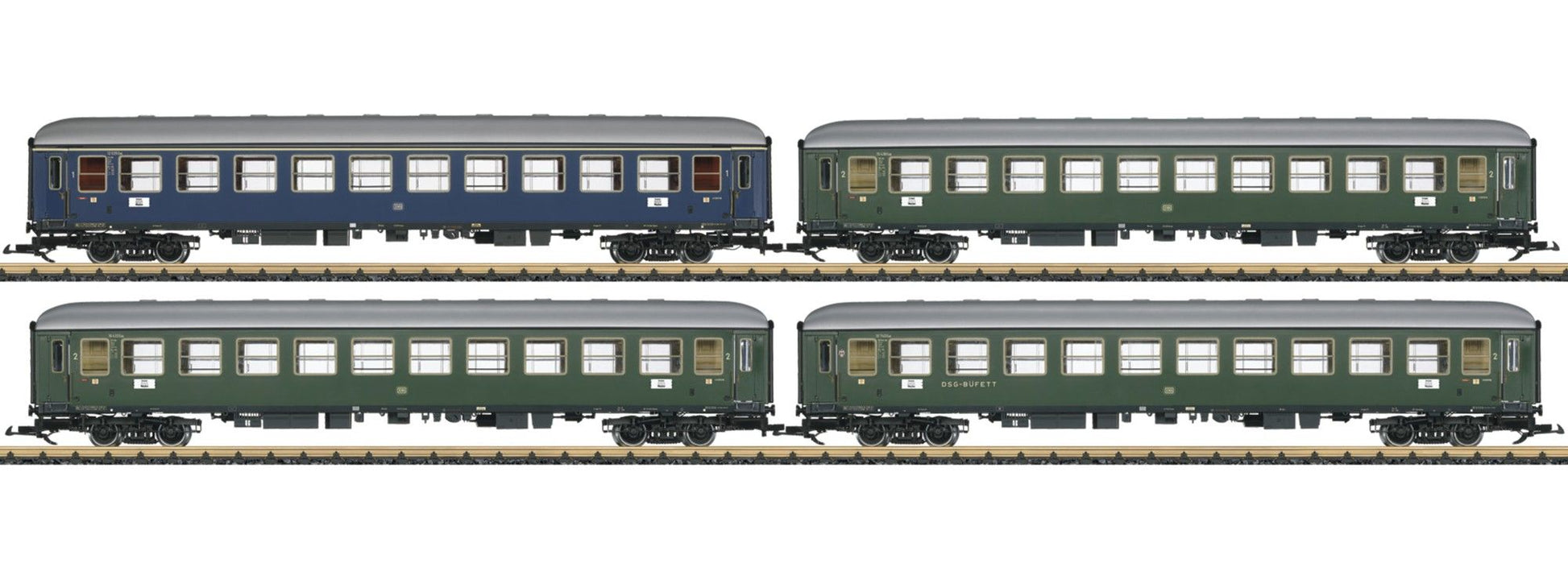 LGB 39310 G German Federal Railroad DB Era III 4-Car Passenger Set