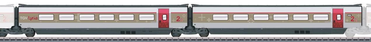 Marklin 43432 HO TGV Lyria R6/R7 Intermediate Passenger Car Add-On Set #2