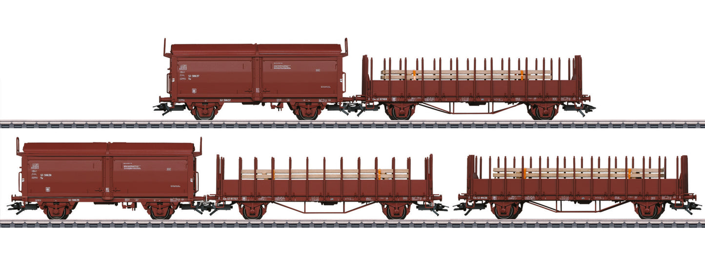 Marklin 47733 HO Swedish State Railways SJ Era III 5-Car Freight Set 3-Rail