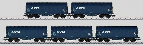 Marklin 47203 HO VTG Hamburg Type Shimmns 4-Axle Sliding-Tarp Car 5-Pack