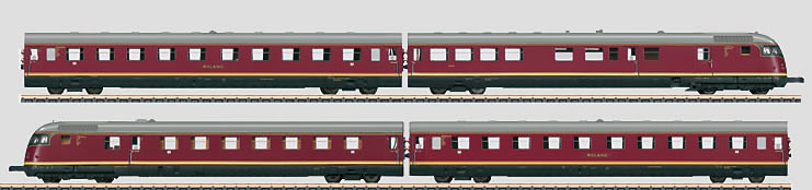 Marklin 88721 Z German Federal RR DB Diesel Passenger Rail Car (Set of 4)