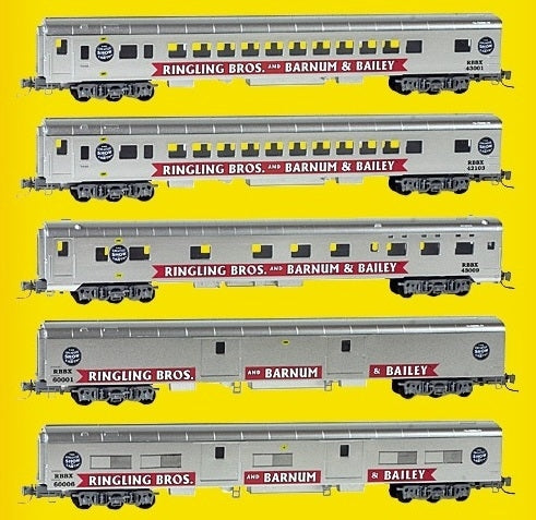 Micro-Trains 99401100 Z Ringling Bros Smooth-Side Passenger RTR (Set of 5)