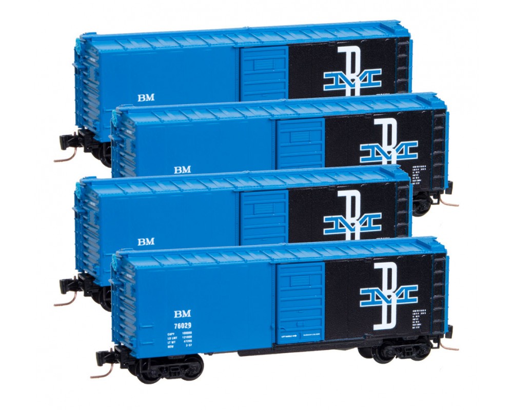 Micro-Trains 99400076 Z Boston & Maine 40' SD Boxcar RTR Runner (Pack of 4)