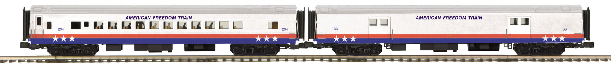 MTH 20-69247 O AF 70' Streamlined Baggage/Coach Passenger Set (Set of 2)