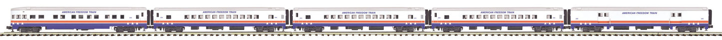 MTH 20-65247 O American Freedom Train 70' Smooth-Side ABS Passenger (Set of 5)