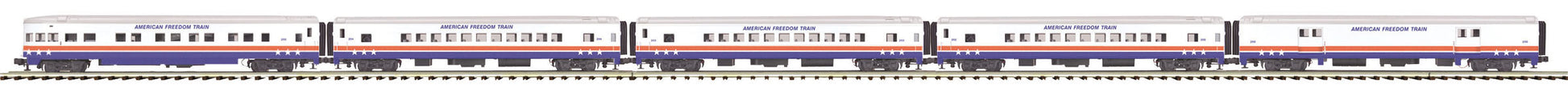 MTH 20-65247 O American Freedom Train 70' Smooth-Side ABS Passenger (Set of 5)