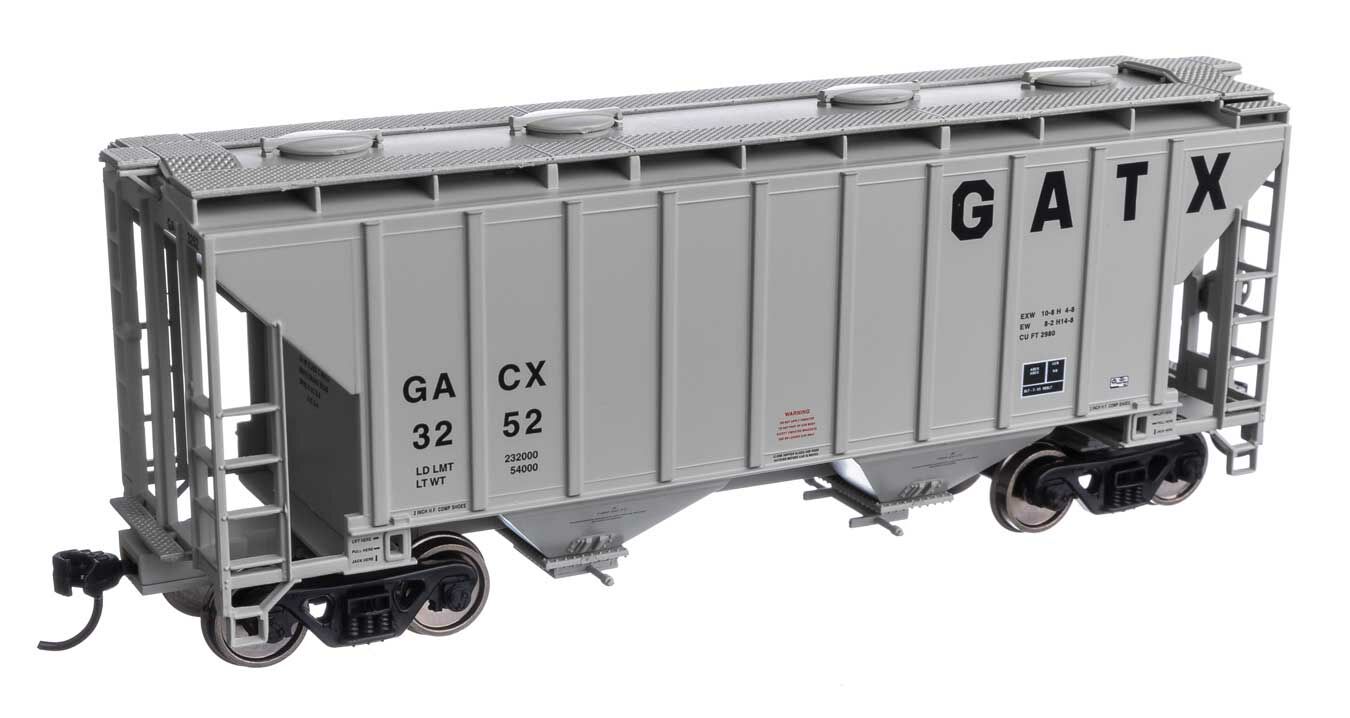 Walthers 910-7987 HO GATX 37' 2980 cu ft 2-Bay Covered Hopper RTR GACX #3252