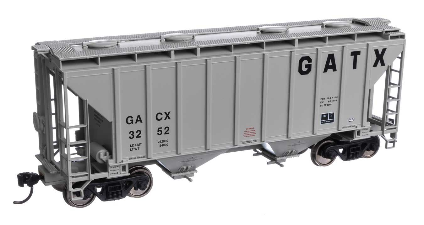Walthers 910-7987 HO GATX 37' 2980 cu ft 2-Bay Covered Hopper RTR GACX #3252
