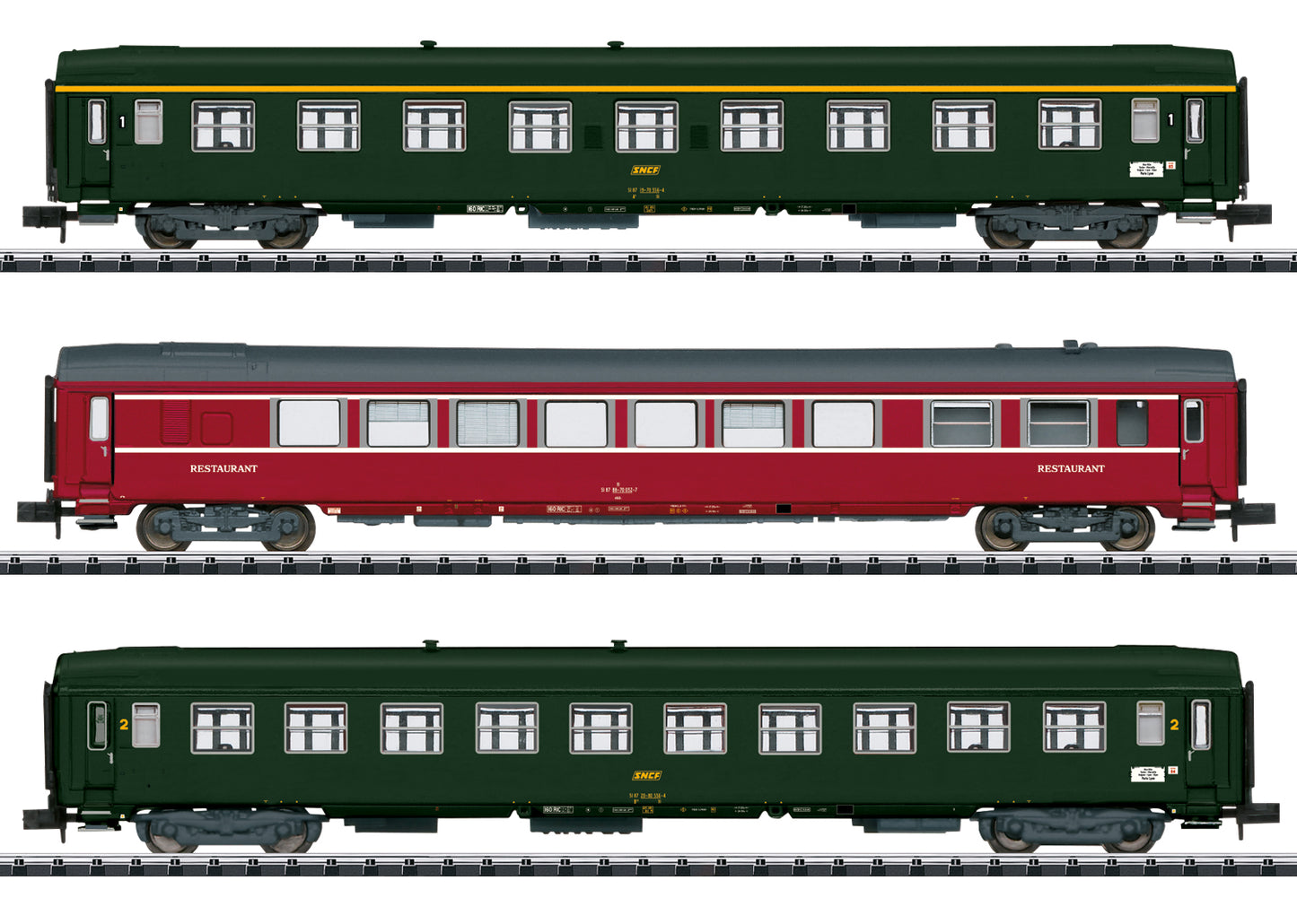 Trix 18219 N French State Railways Nizza-Paris Express Passenger Car (Set of 3)