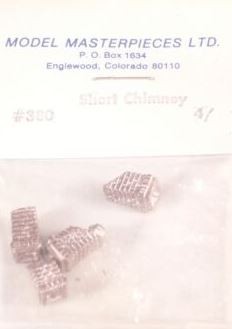 Model Masterpieces 380 HO Short Chimney (Pack of 4)