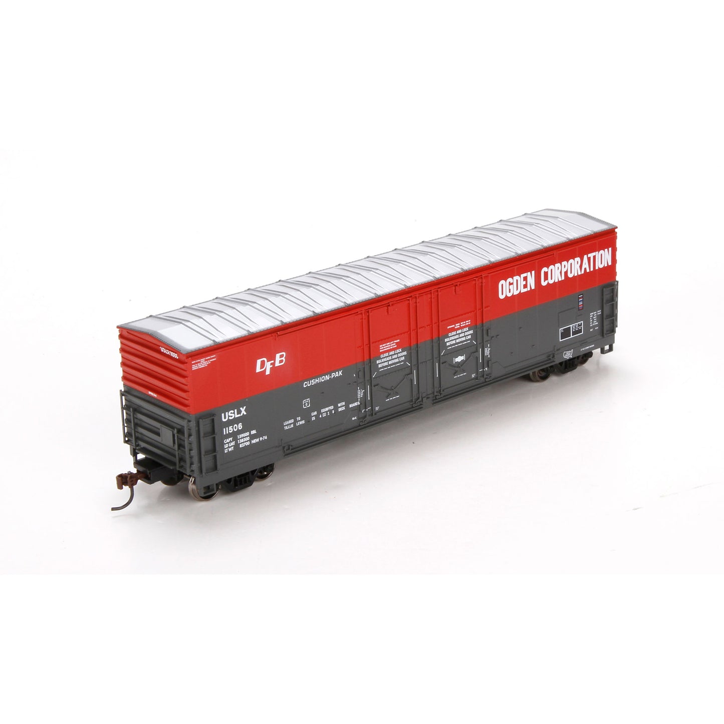 Athearn 96939 HO Scale Ogden Corporation 50' Evans Double Door Box Car #11506