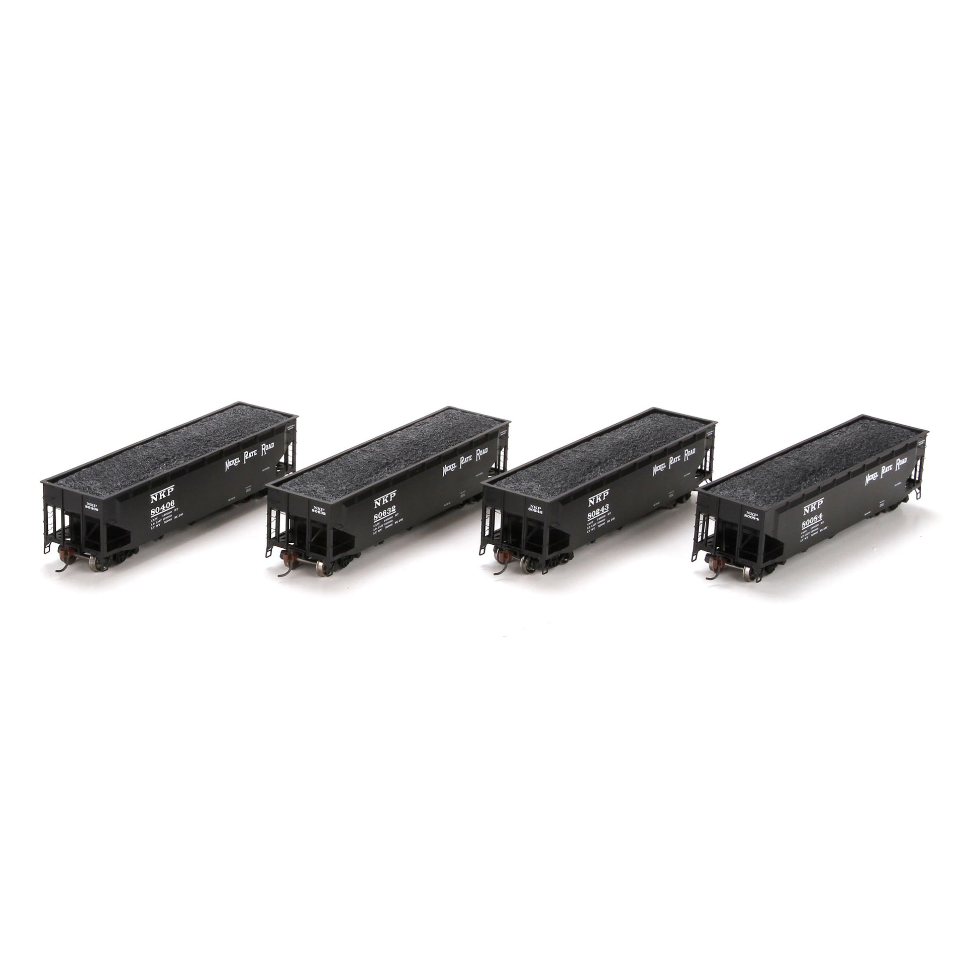 Athearn 72513 HO Nickel Plate Road 40' 3-Bay Offset Hopper w/Load #1 (Set of 4)