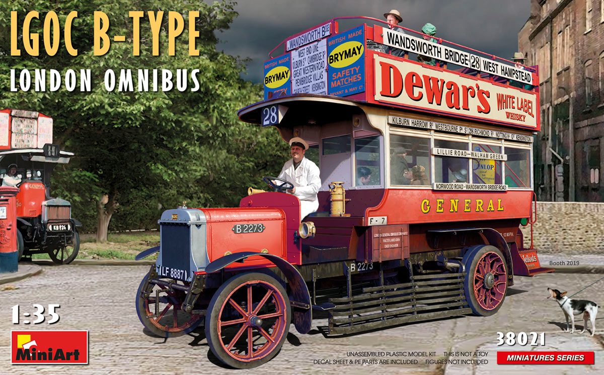 MiniArt 38021 1:35 LGOC B-Type London Double Decker Omnibus Plastic Model Kit