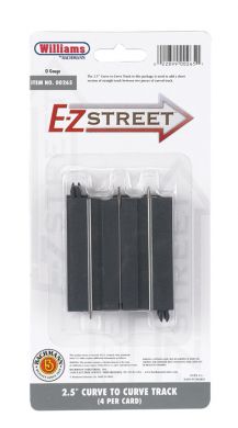 Williams 00265 O E-Z Street 2.5" Curve To Curve Track (Pack of 4)