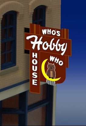 Miller Engineering 881451 HO/O Who's Hobby House Vertical Wall-Mount Billboard