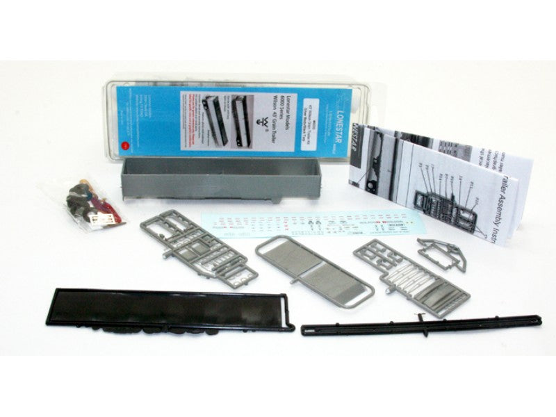 Lonestar Models 6000 HO Wilson 43'''' Grain Trailer - Kit Blue Tarp Unassembled