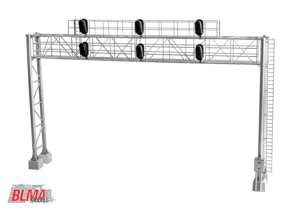 BLMA Models 4025 HO Modern Triple Track Signal Bridge w/ 6 Heads LED 3-Aspect