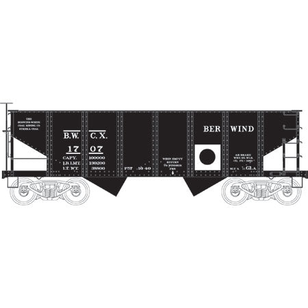 Bowser 40922 HO Berwind White Mining Company BWCX GLa 2-Bay Hopper #1749