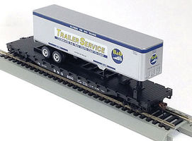Con-Cor 9421 HO Baltimore & Ohio 54' Flatcar with 40' Trailer #8000