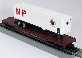 Con-Cor 9427 HO Northern Pacific 54' Flatcar with 40' Trailer - Kit #60361