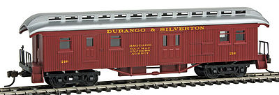 Con-Cor 0001-005708 HO D&SNG 1880s Wood Open-Platform Baggage-RPO #216