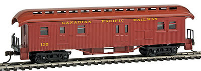 Con-Cor 0001-005711 HO CP 1880s Wood Open-Platform Baggage-RPO #135