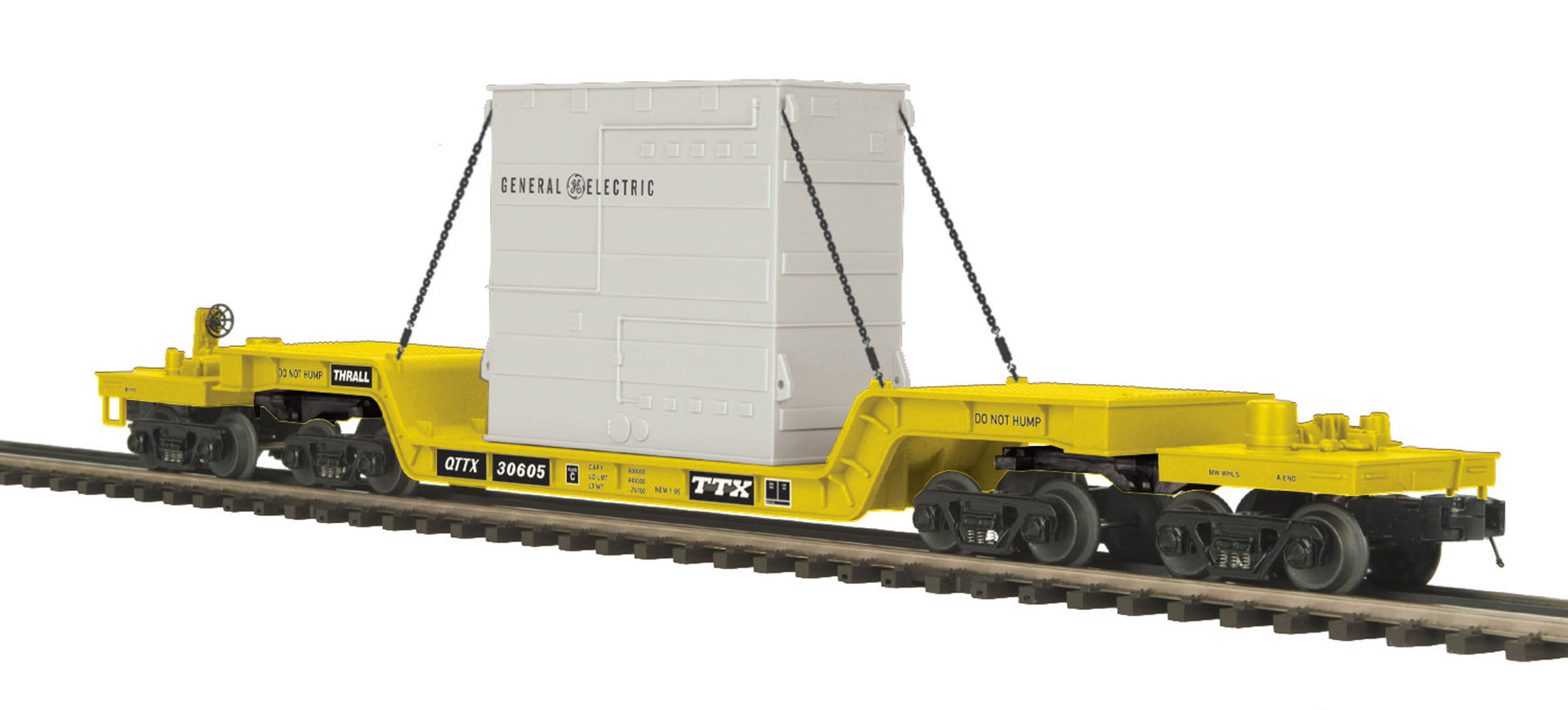 MTH 20-98989 O TTX 75' Depressed Flatcar w/Transformer