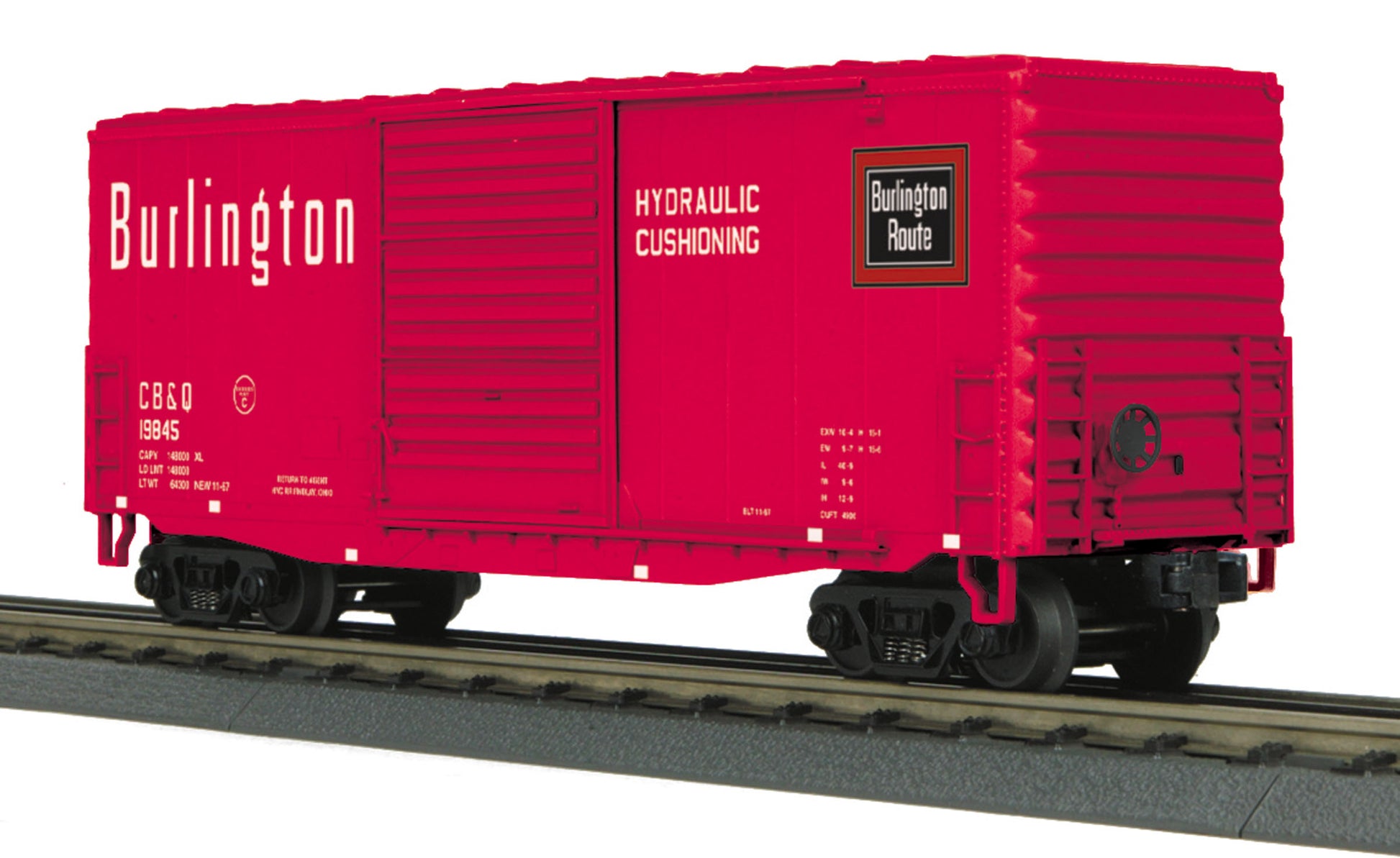 MTH 30-74814 O Burlington RailKing 40' High Cube Box Car #19845