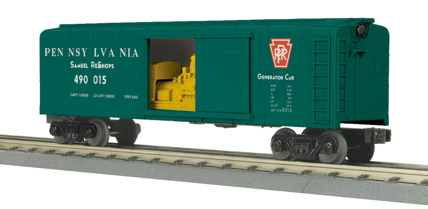 MTH 30-74805 O Pennsylvania Rounded Roof Box Car w/Generator #490015