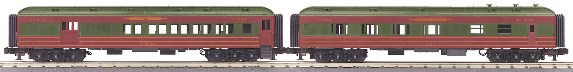MTH 30-69192 O Gauge New York Ontario & Western 60' Madison Combine/Diner Set
