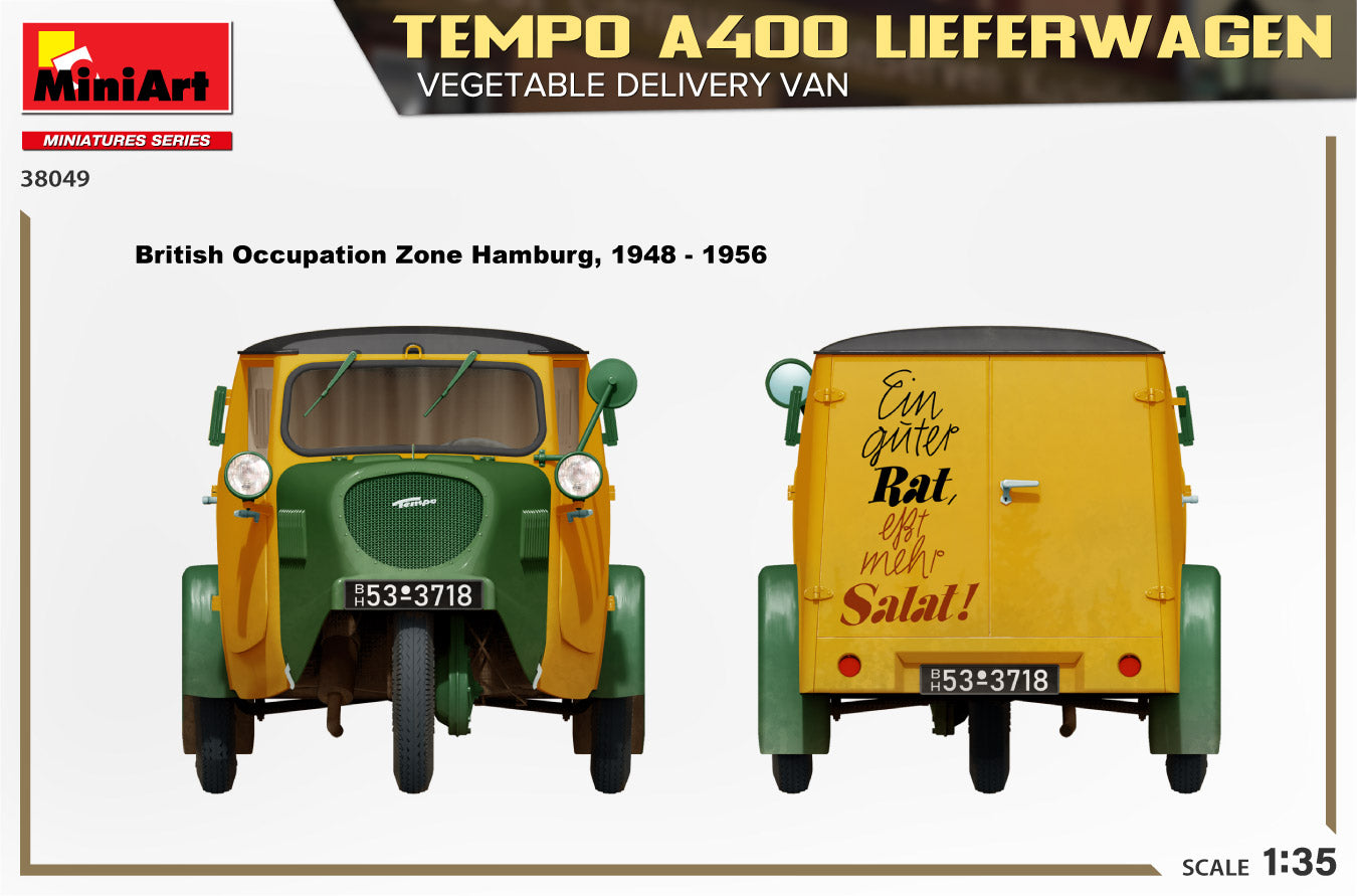 MiniArt 38049 1:35 Tempo A400 Lieferwagen Plastic Model Kit