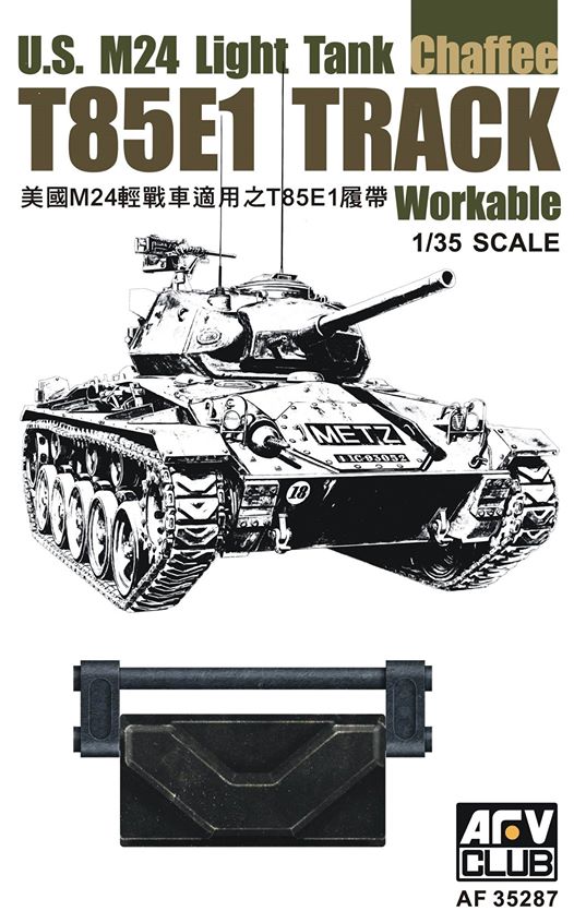 AFV Club AF35287 1:35 T85E1 US M24 LightWorkable Track Military Tank Model Kit