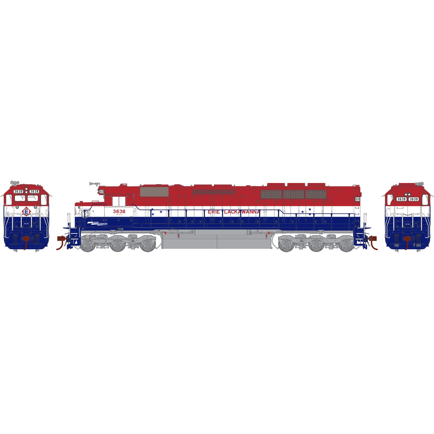 Athearn G63650 HO Erie Lackawanna/Bicentennial SDP45 w/DCC & Sound #3638