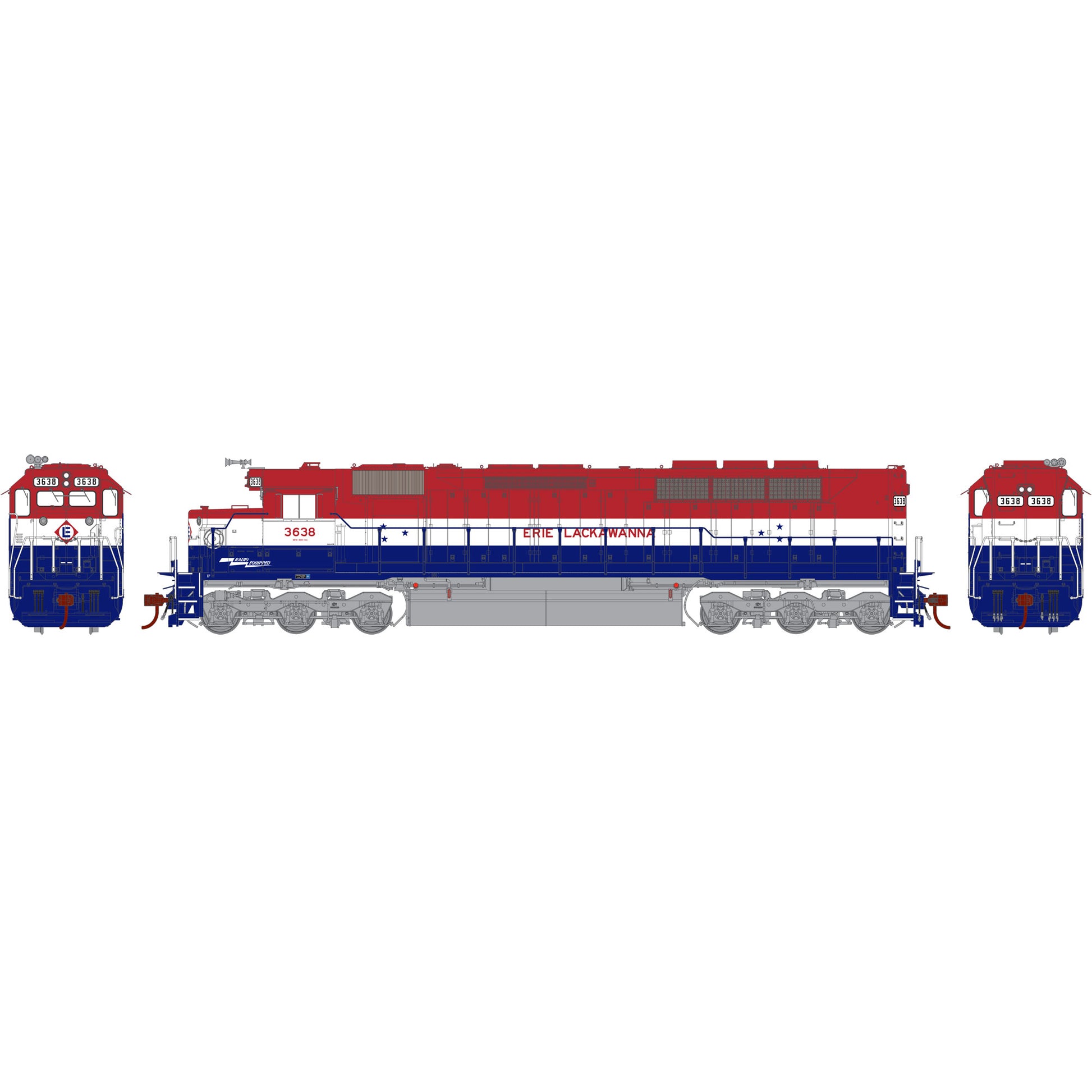 Athearn G63650 HO Erie Lackawanna/Bicentennial SDP45 w/DCC & Sound #3638