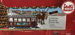 LGB 72351 Christmas Trolley Street Car G Gauge Starter Train Set
