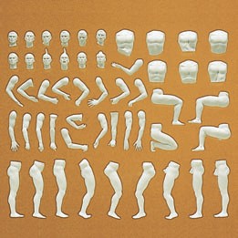 Preiser 63900 G Unpainted Adam Male Customizing Plastic Figure Kit (Set of 6)