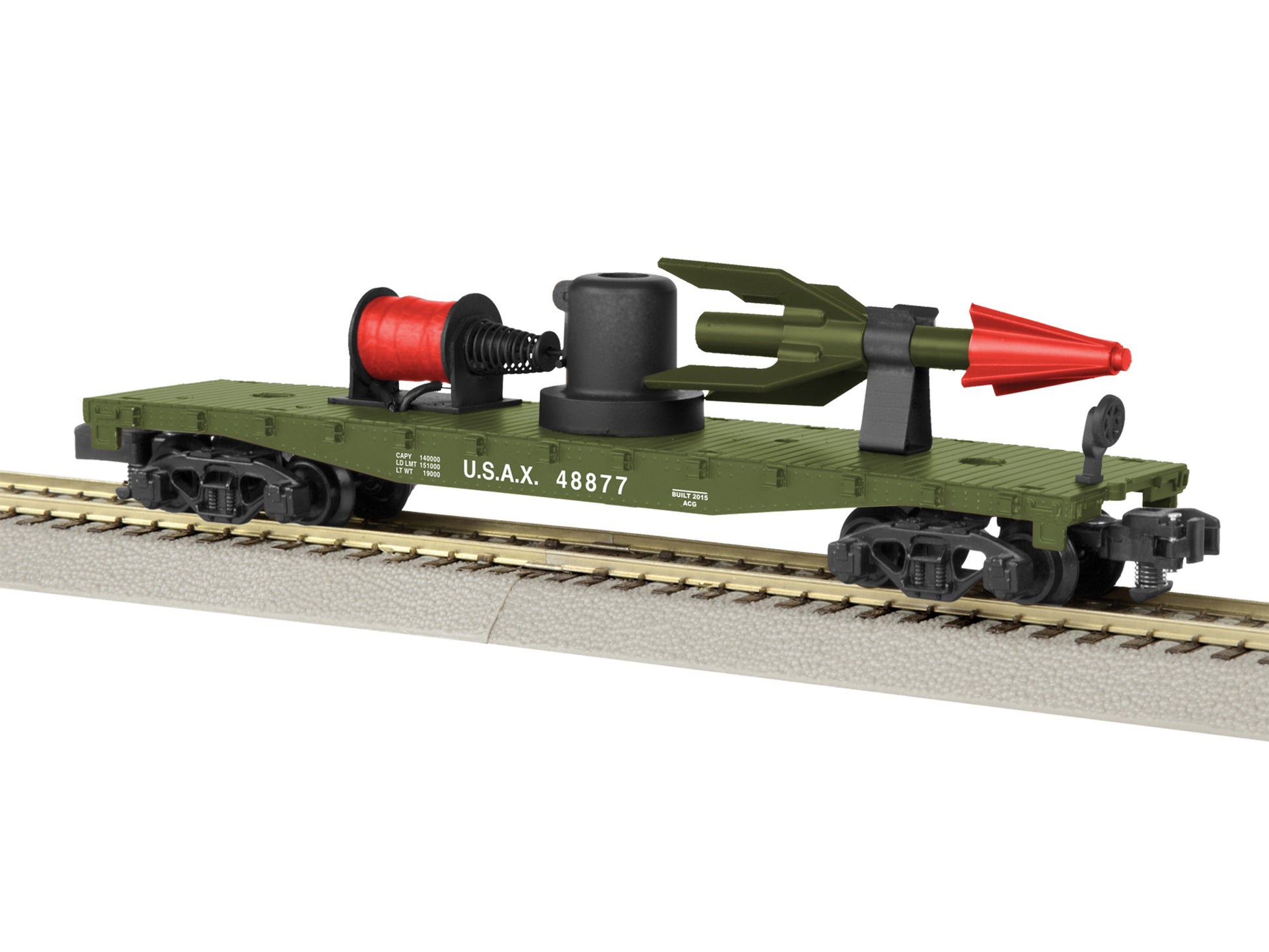 American Flyer 6-48877 S US Army Operating Missile Launch RTR Flatcar #48877