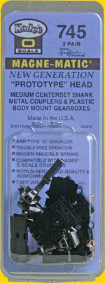 Kadee 745 O Medium Centerset Shank Metal Coupler w/ Plastic #817 Draft Gear Box